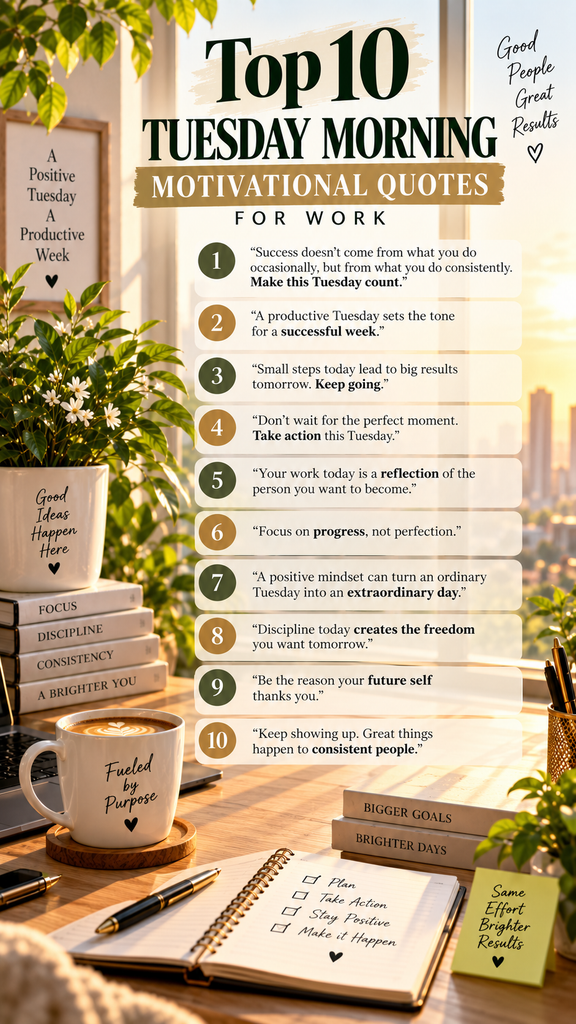 Top 10 Tuesday Morning Motivational Quotes for Work