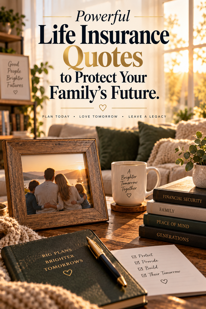A cinematic warm living room photo featuring family frames, highlighting powerful life insurance quotes for family protection and financial security.