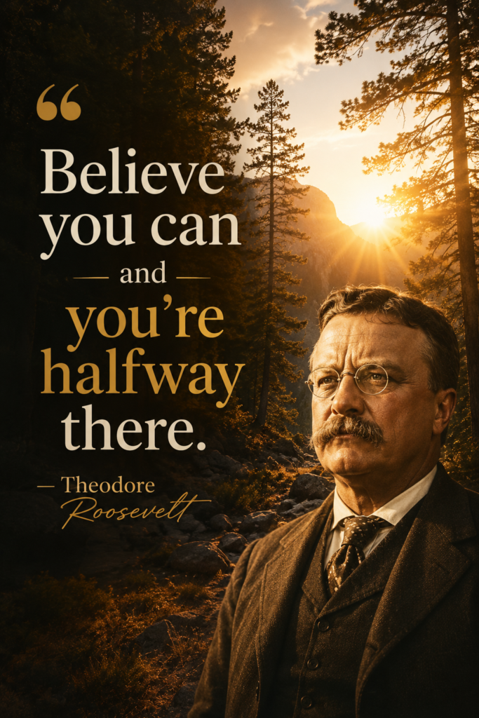 Vertical Pinterest pin template with a golden hour forest background designed for motivational quotes.