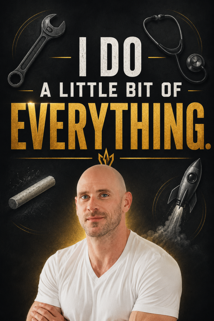 Minimalist icons of various professions with the bold text "I do a little bit of everything."