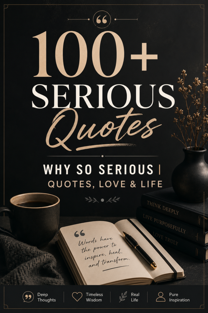 Minimalist dark aesthetic design representing serious quotes about love and life, featuring deep wisdom and reflection.