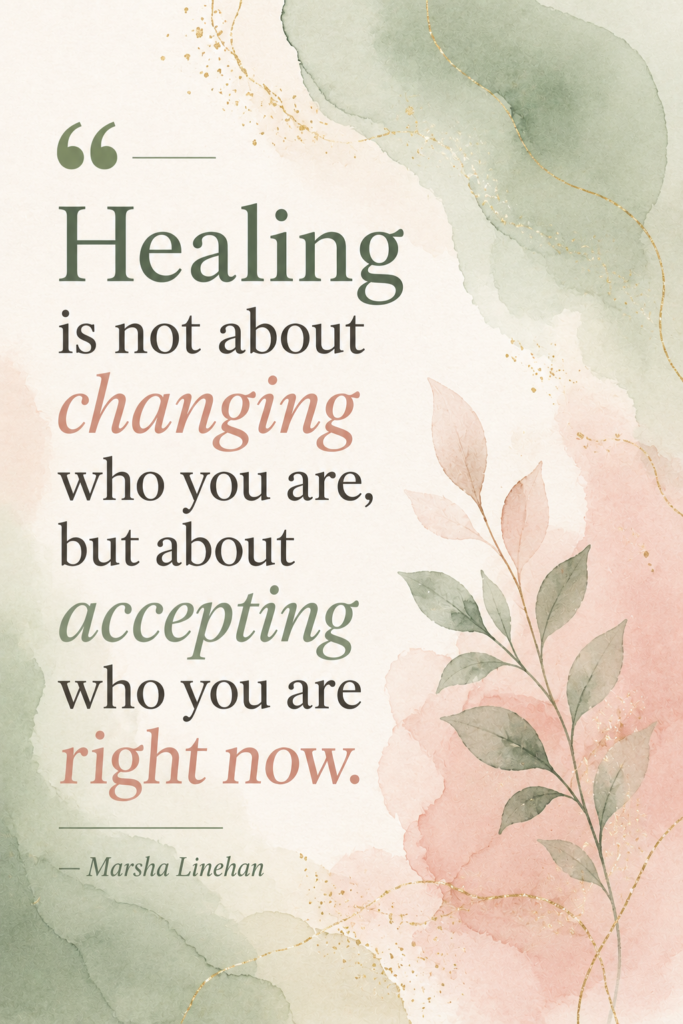 Soft sage green and cream pastel watercolor background representing mental health acceptance.