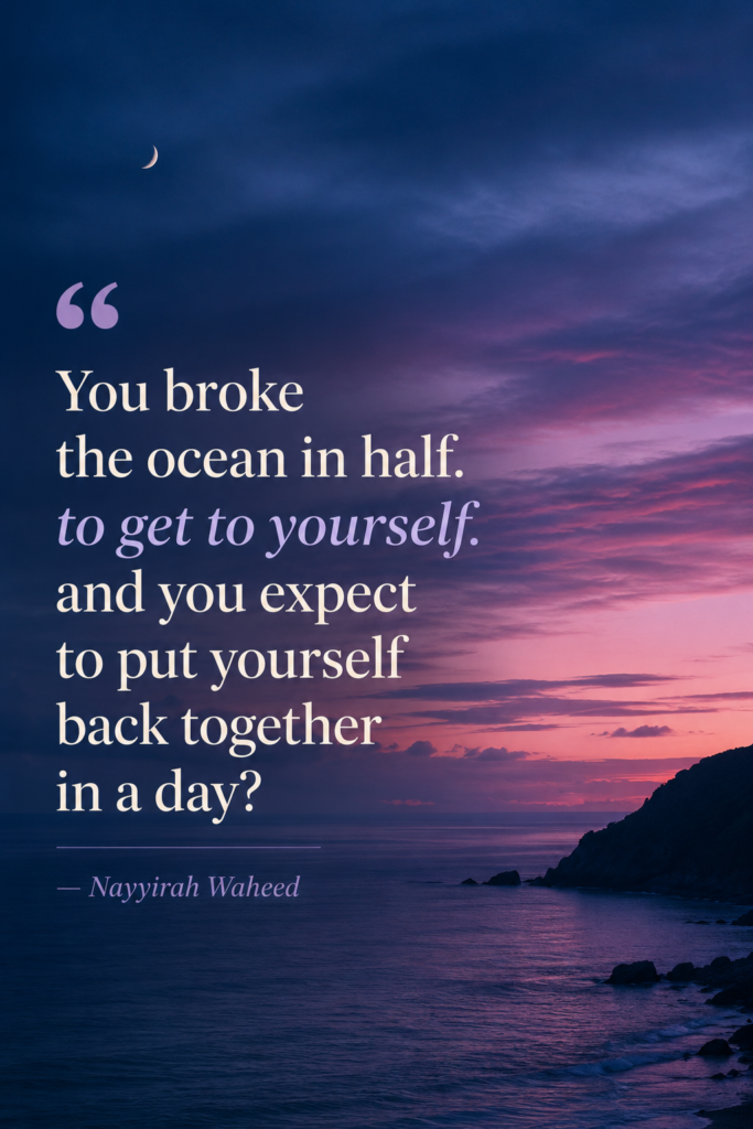 Calm twilight ocean waves rolling onto a peaceful beach, capturing the feeling of emotional recovery.