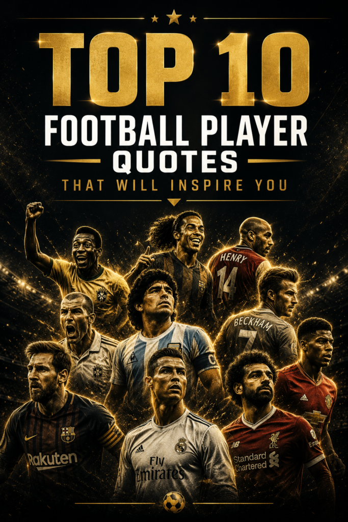 Top 10 famous football player quotes and motivational images collection for sports inspiration.