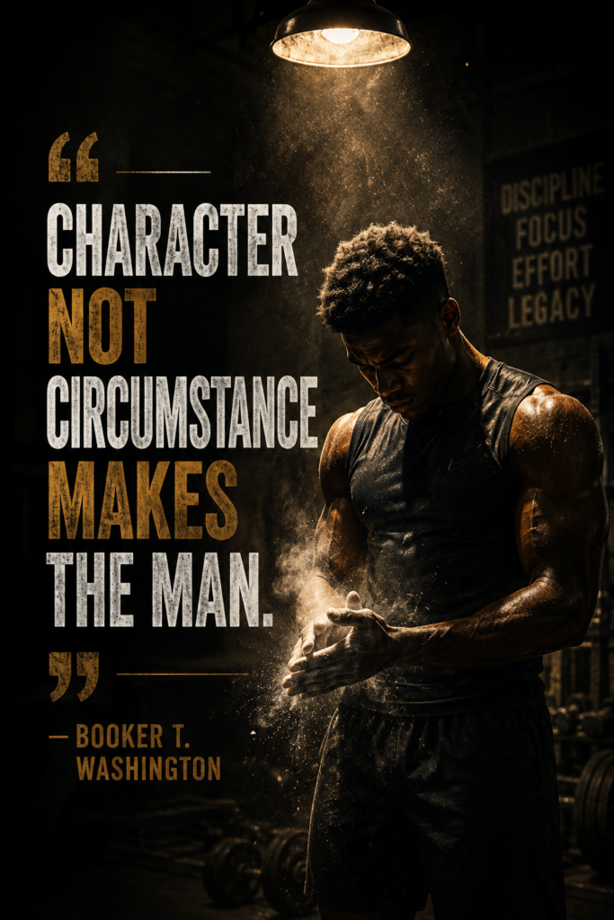 Dramatic portrait of a focused young person preparing for a challenge, representing mental toughness and resilience.