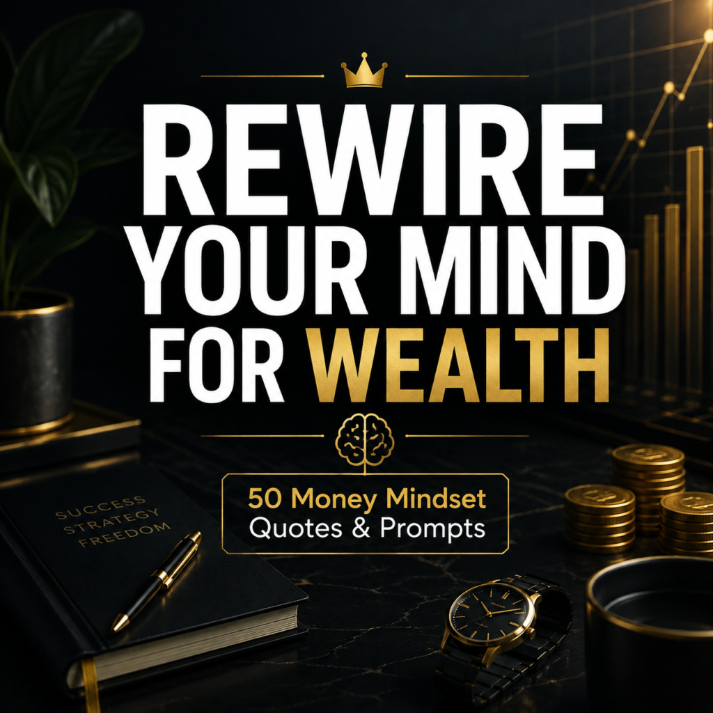 Financial Freedom & Money Mindset Prompts Bundle | 50 Wealth Building AI Captions & Content Ideas