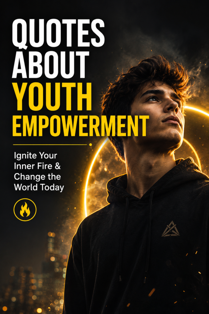 Quotes About Youth Empowerment: A striking, professional image of a focused young person, featuring the text overlay.