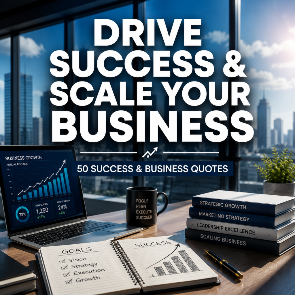 Success & Business Quotes Prompts Bundle | 50 Corporate Leadership & Entrepreneurship AI Ideas