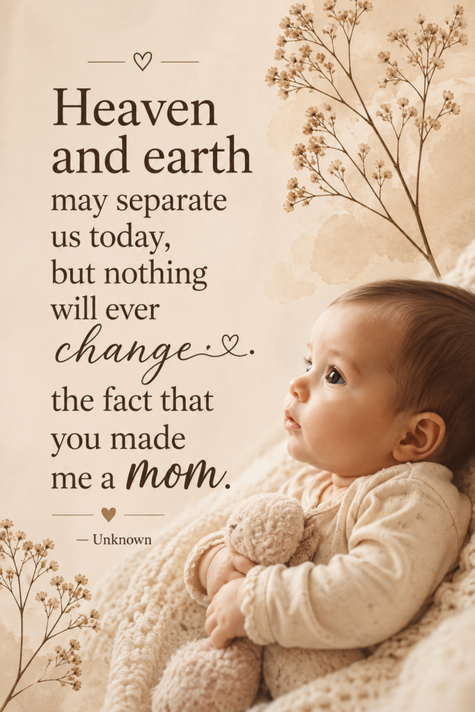 Warm cream pin featuring a botanical illustration and a quote honoring grieving mothers.
