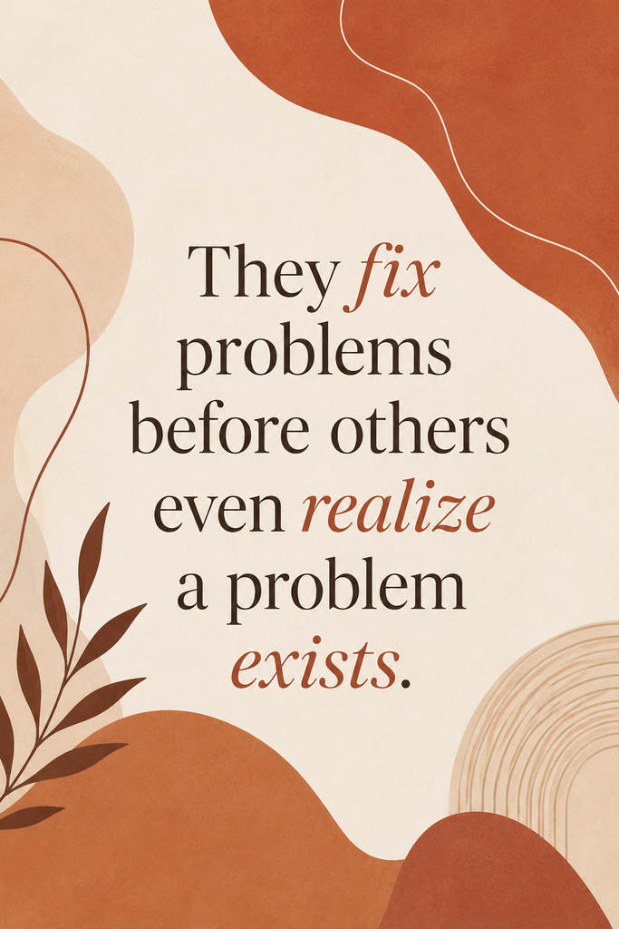 Boho terracotta aesthetic Pinterest pin highlighting a Virgo quote about spotting and fixing problems ahead of time.