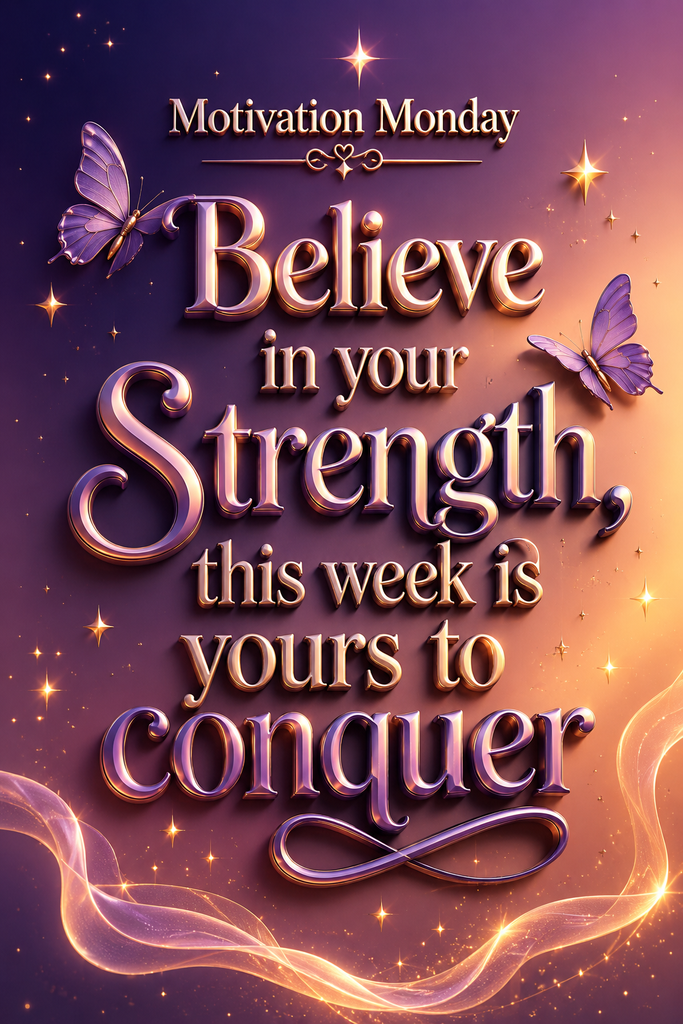 An aesthetic Pinterest pin with a dreamy gradient background of twilight purple, peach, and gold, featuring glossy 3D typography and decorative butterfly elements.